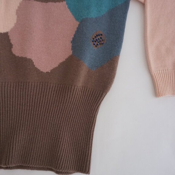 Vintage L.L. European Fashion Pink Brown 5% Angora 55% Lambswool Knit Sweater M - Picture 6 of 11